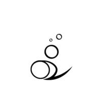 Abstract composition of stacked black circles and curved elements, creating an upwardflowing, minimalist on a white background. vector