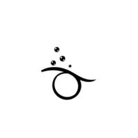 Abstract Minimalist of Curved Line, Circle, and Bubbles against a White Background vector
