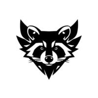 Bold Monochrome Raccoon Head A Geometric, Stylized Illustration with Sharp Angles, Creating a Modern and Striking . vector