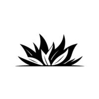 Simplified Black and White Botanical A symmetrical cluster of stylized leaves against a clean, white background, perfect for minimalist . vector