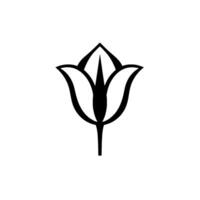 Isolated, minimalist black and white tulip . Clean lines and style. Represents elegance and simplicity. vector