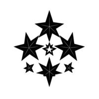 Black and White Geometric Composition SevenPointed Stars in a Radial, Symmetrical Arrangement on a White Background. vector