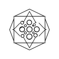 Geometric Monochrome Emblem Concentric Circles within Square, Diamond, and Octagon Frames, a Minimalist . vector
