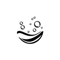 Abstract Monochrome Curved Wave and Bubbles, Clean, Minimalist for Water, Spa, or Cleanliness vector