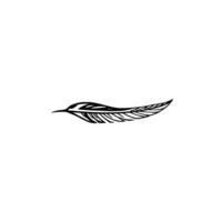 Minimalist Black and White Illustration of a Graceful Feather Isolated on a Clean White Background, Symbolizing Freedom and Elegance. vector
