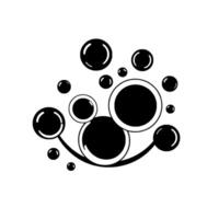 Abstract Black Bubbles Composition, Interconnected Circular Shapes on White, , Minimalist Aesthetic vector