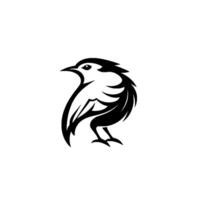 A Minimalist Black and White Bird with Bold Curves, Sharp Details, and a Clean, Isolated Aesthetic. vector