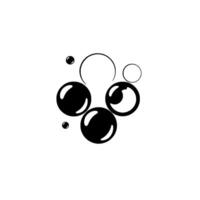 Abstract Black and White Composition Featuring a Cluster of Spheres and Open Circles on a Clean White Background, Minimalist. vector