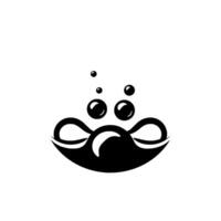 Stylized Black and White Soap Bubble Composition with Rounded Shapes and Simplified on White Background. vector