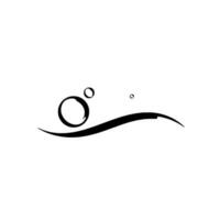 Minimalist Black Ink Abstract Bubbles and Curved Line on a White Background, Evoking Serenity. vector