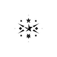 Abstract Geometric Starburst , Black and White, Minimalist Composition, Symmetrical Arrangement, Isolated on White Background vector