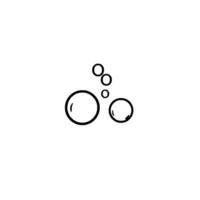 Minimalist Line Art of Floating Bubbles with Reflections in a Pure White Space. vector
