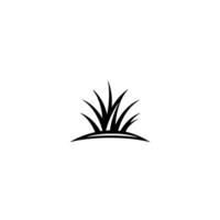 Minimalist Black and White Illustration of a Patch of Grass, Simple and , Isolated on White vector
