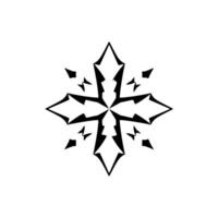 Symmetrical Geometric Starburst with a Modern, Minimalist and Grayscale Aesthetic on a White Backdrop. vector