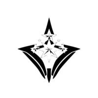 Modernistic Black and White Starburst Composed of Multiple Pointed Stars, Geometric , and a Futuristic, Minimalist Aesthetic. vector