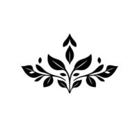 Minimalist Black and White Botanical Featuring Symmetrical Leafy Branches, Illustrating Natural Elegance and a Touch of Organic Simplicity. vector