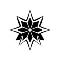 Bold EightPointed Starburst Mandala in Black and White, with Intricate Geometric and Sharp Edges. vector