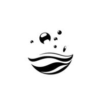 Abstract monochrome featuring stylized waves, bubbles, and droplets, evoking a sense of fluidity, purity, and minimalism. vector