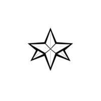 Bold Black and White SixPointed Star on a Clean White Background, Geometric Minimalism. vector