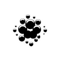 Black Spheres Cluster in Geometric Arrangement, High Contrast on White Background, Minimalist Abstraction. vector