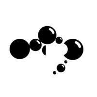 Abstract Composition Black Glossy Spheres and Subtle Gray and White Bubbles, Floating Against a Clean White Background. vector