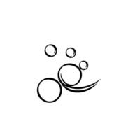 Abstract minimalist blackandwhite featuring stylized bubbles, curved lines, and elegant swirling shapes on a blank canvas. vector