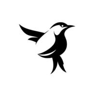 Minimalist Black and White of a Bird in Flight, Modern , Clean Lines, Isolated on White Background. vector