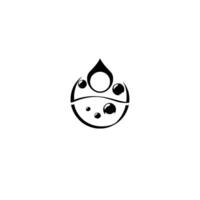 Abstract Minimalist Water Drop Featuring Bubbles, Circles, and Geometric Shapes in Black, White, and Gray Tones. vector