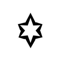 D Rendered Geometric Star in Black, White, and Gray, Isolated on White Background, Minimalist . vector