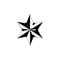 Geometric Black and White Starburst with Radial Symmetry on a Pure White Background. vector
