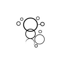 Abstract minimal black and white composition of interconnected circles, representing connection or molecular structure. vector