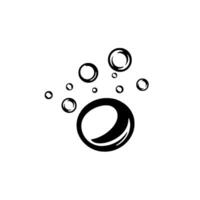 Abstract Monochrome Composition Group of Bubbles in Various Sizes, Floating Against a Pure White Background. vector