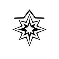Geometric Starburst in a Shield Black Outlines, Gray and White Colors, Flat , Simple Aesthetic. vector
