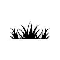 Silhouette of lush, stylized grass against a stark white background, evoking simplicity and natures essence. vector