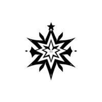 Abstract Black and White Starburst on White Background. Geometric with Shadow Effects. vector