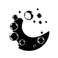 Abstract monochrome composition of various sized spherical shapes with highlights and shadows, arranged in a crescent formation, on a white background. vector