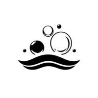 Minimalist Black and White Bubbles and Wave , Ideal for Soap, Cleansing, and Aquatic Themes. vector