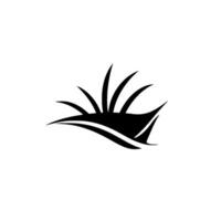 Black and White minimalist with stylized boat and reeds, evoking a sense of nature and serenity on a plain white background. vector
