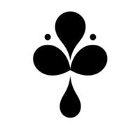 Minimalist Black Clover Emblem on White, Symmetrical , Abstract Leaf Shape, Elegant Composition vector