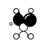 Abstract black and white molecularlike with glossy and matte spheres connected by thin lines, set on a white background, minimalist and modern . vector