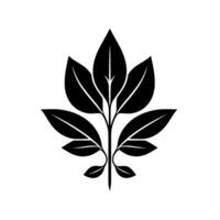 A symmetrical, minimalist of a stylized black leaf cluster, presenting natural elegance against a white background. vector