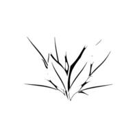 Elegant, minimalist grayscale composition featuring a stylized cluster of papercut leaves, evoking natural beauty and simplicity on white backdrop. vector