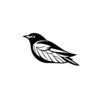 Minimalist, Black and White Illustration of a Stylized Bird, Profile View, on Clean White Background. vector