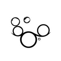 Abstract Minimalist Composition of Black Circular Shapes Connected by Curved Lines, on White Background. vector