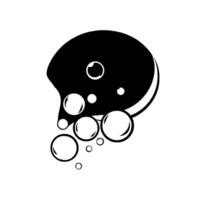 Abstract Black Shape with Bubbles Minimalist Illustration Featuring Contrasting Colors and a Playful Composition vector