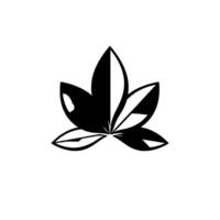 Abstract black and white lotus with gradient shading and minimalist aesthetic, featuring a stylized floral symbol. vector