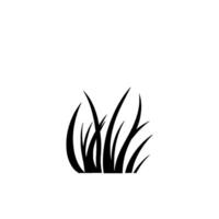 Stylized Black Grass Silhouette Against a White Backdrop, Minimalist Nature Illustration with Sharp Blades and Simple . vector