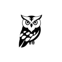Minimalist Black and White Owl , Featuring Sharp Angles, Geometric Shapes, and a Bold Aesthetic on White. vector