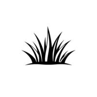 Stylized Black and White Silhouette of a Lush Patch of Grass, Isolated on a Pure White Background, Minimalist . vector
