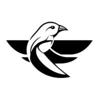 Striking Black and White Depicting a Bird in Flight, with Bold Lines and a Clean Aesthetic. vector